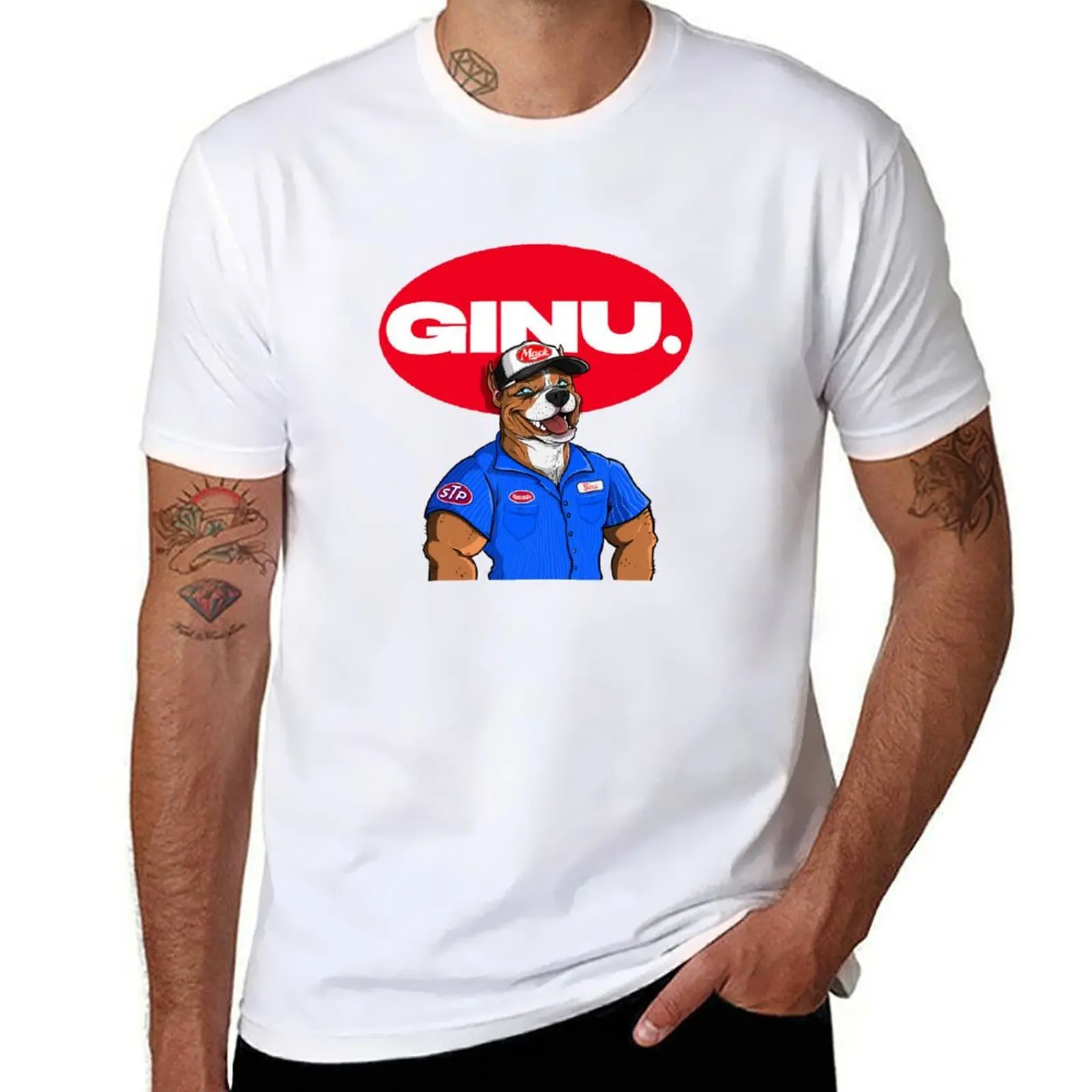 

GINU W/DOG T-Shirt man t shirts for men funny t shirts man T-Shirt