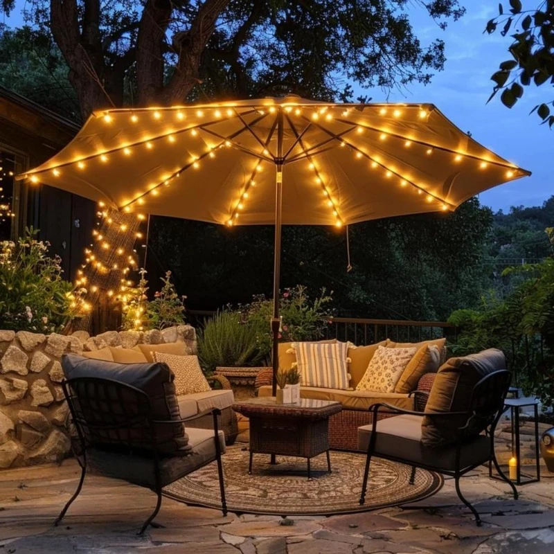 في الهواء الطلق Led أضواء قطاع الطاقة الشمسية أربعة ألوان مظلة ضوء حديقة الحديقة مقاوم للماء إضاءة ديكوريّة مصابيح عناصر التخييم مصباح