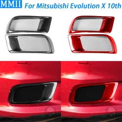 For Mitsubishi Lancer EVO X 10th 2008-2015 Carbon Fiber Front Bumper Splitter Side Air Intake Protective Cover Car Accessories