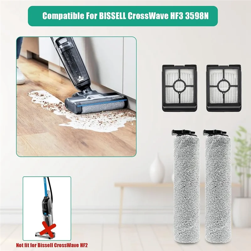

ABWZ-основная роликовая щетка Hepa-фильтр для BISSELL Crosswave HF3 3598N Nass, запасные части для пылесоса