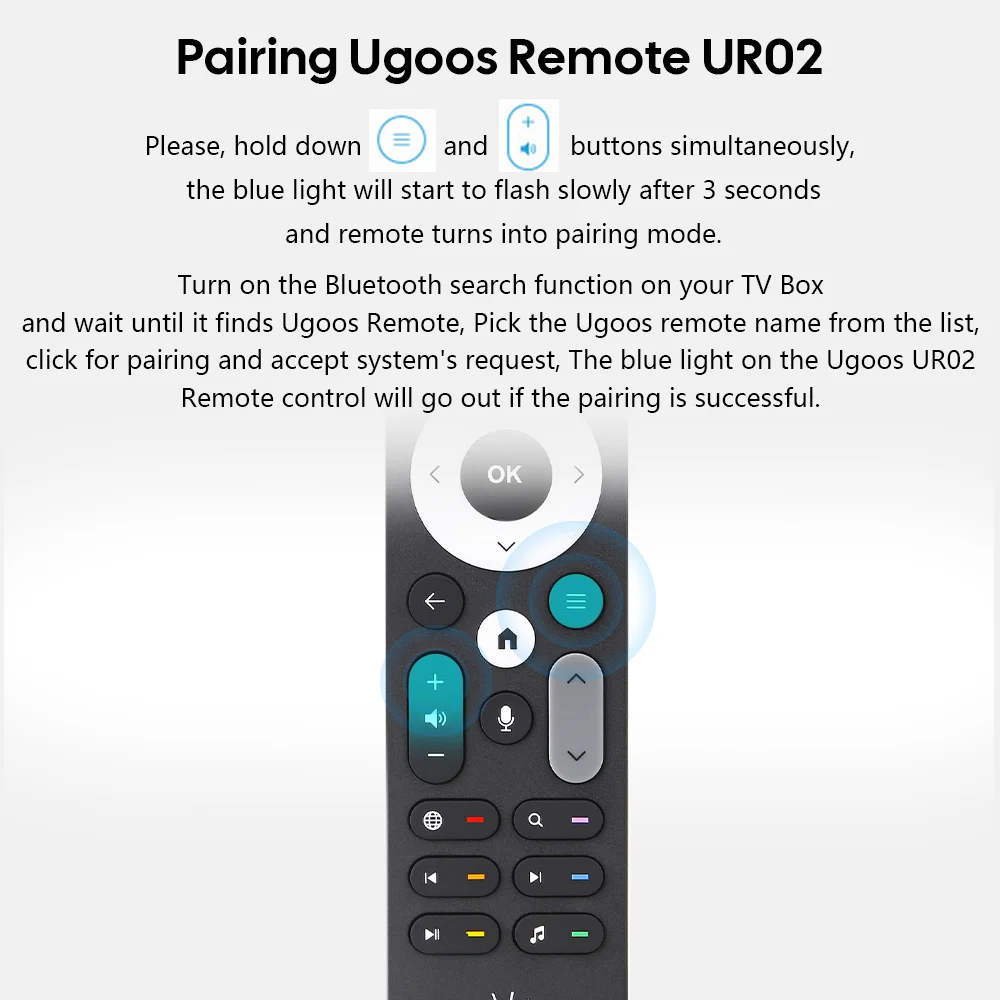 الأصلي UGOOS UR02 BT التحكم عن بعد لاستبدال Ugoos TOX1 TOX3 TOX4 AM8 PRO AM6B PLUS X4 X4Q Cube Pro صندوق التلفزيون الإضافي #3