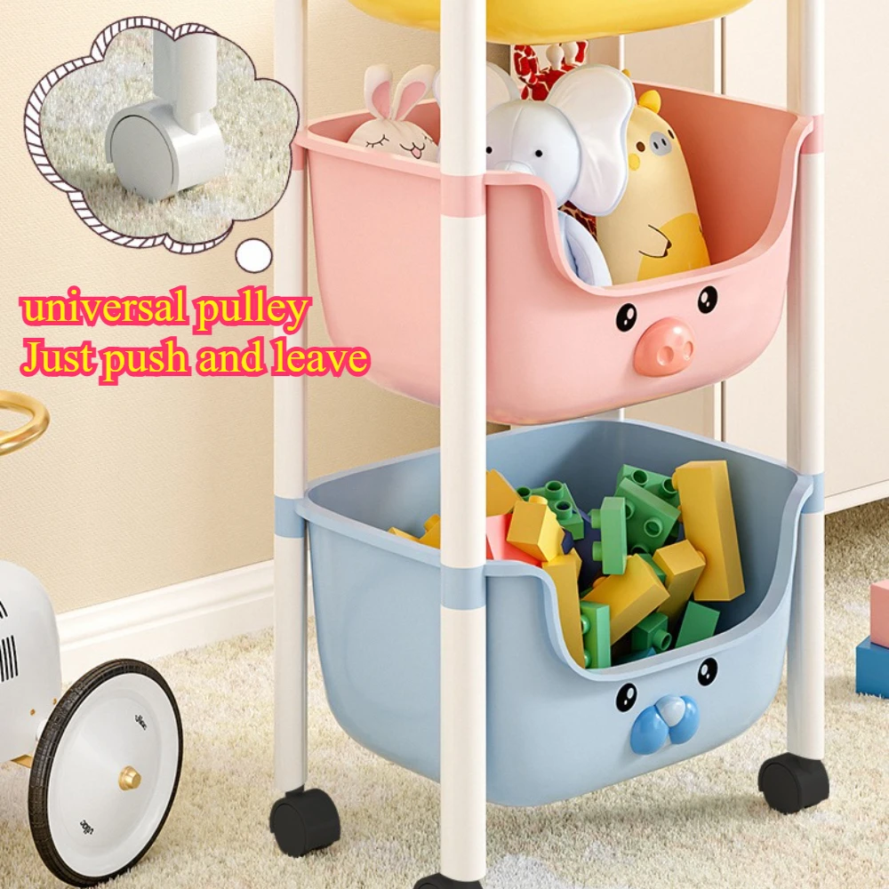 Snack Storage  Cartoon   Rack Toy  Rack Convenient Book Storage Rack Movable Simple  Cart Home Storage