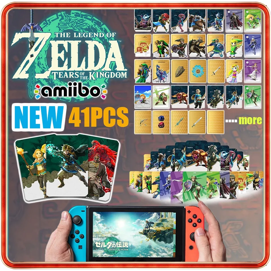 NEW 28/40 Zelda Amiibos Cards Apply to the Legend of Zelda: Tears of the Kingdo and the Legend of Zelda Latest Paragliding