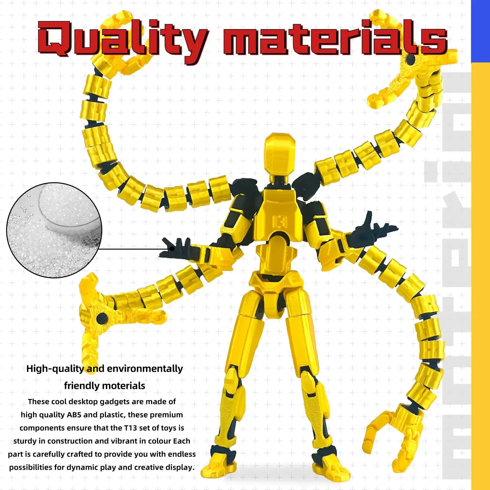 (Nie złożone w montażu)Articulated Robot Tentacles Action Figure,Titan Dummy Robot 13Printed Multi-Jointed Movable Figures