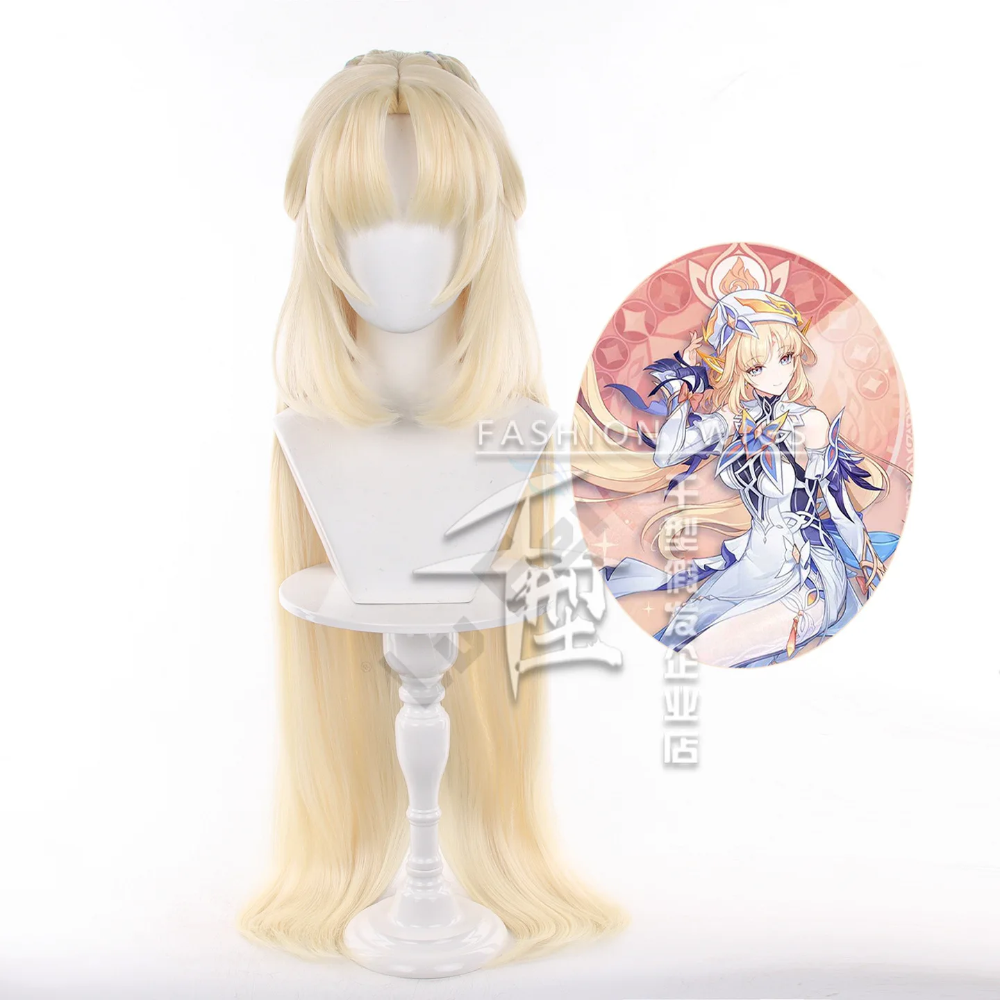 Genshin Impact Nicole Reeyn Cosplay Wig Straight Braided Ponytail Style Synthetic Hair Peluca For Frieren Festival Role Play