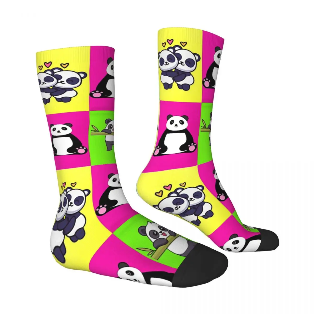 Cute Panda Pattern A Starry Night With Bamboo Feast Men Women Socks, Summer, Autumn, and Winter Dressing Gifts