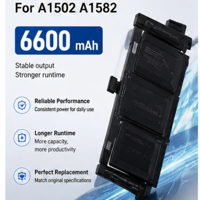 Batería Recargable de Larga Duración de 6560 mAh Compatible con Macbook PRO 2015 A1502 A1582 ME864 ME865