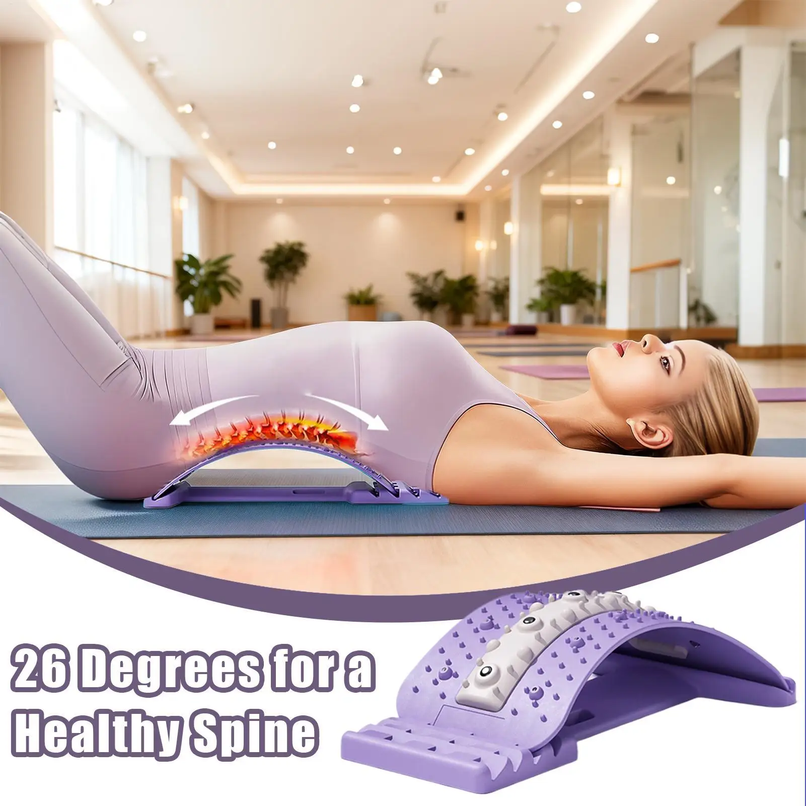 قطني الظهر نقالة 4 مستوى قابل للتعديل كرسي داعم للفقرات القطنية أسفل وعلوي الظهر المفرقع للنساء الرجال البالغين الرياضيين