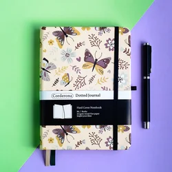 B6 Bullet Dotted Journal Butterfly Hard Cover Elastic Band Travel Notebook