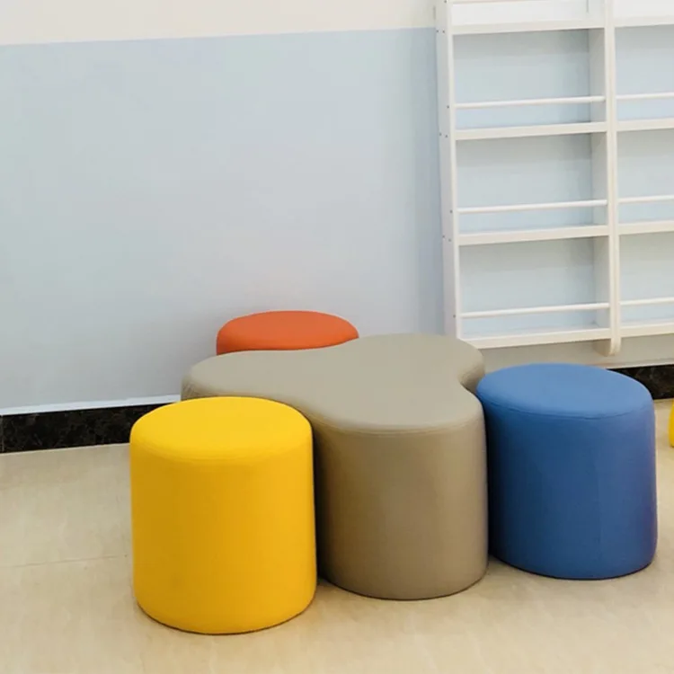 Kindergarten Training Center Conference Room Rest Area Lobby Combination Shaping Soft Bag Sofa Stool Commercial Simple Coffee Ta