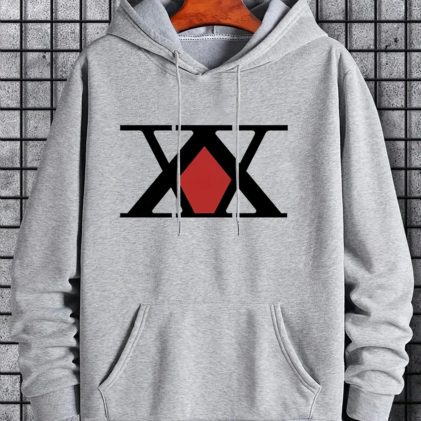 Hoodies For Men, Double X Graphic Hoodie, Men’s Casual Pullover Hooded Sweatshirt With Kangaroo Pocket For Spring Fall, As Gifts