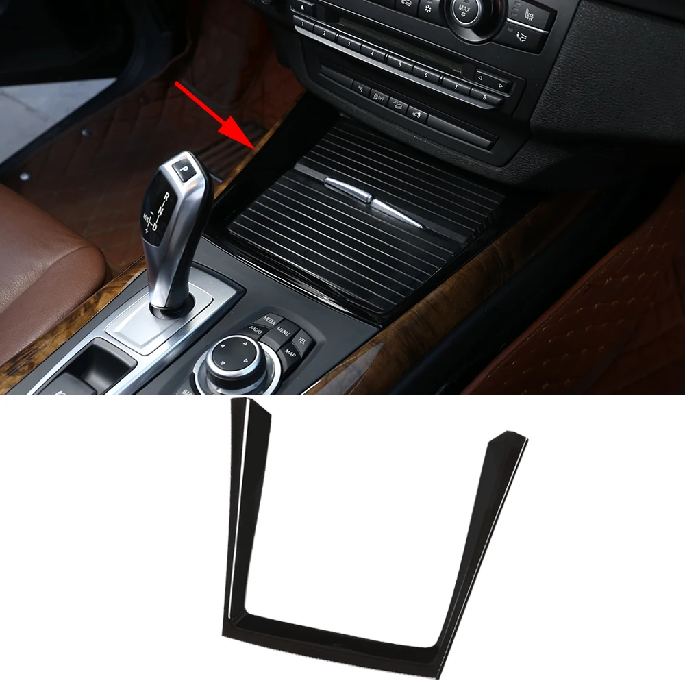 Interior Decorative For BMW X5 E70 2008 - 2013 Car Central Control Cup Holder Cover Trim Water Cup Holder Decorative Frame Cover