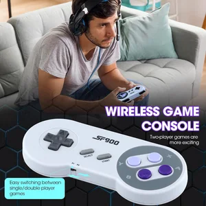 HD video game consoles for nes and snes, wireless controller, super nintendo, 16 bit game stick, 4700 retro games, SF900 10 Main Sales Control Super Nintendo - №1