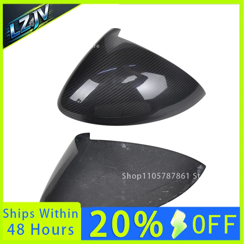 LZJV Real Dry Carbon Car Side Exterior RearView Mirror Cover Trim Caps Auto Accessories For Porsche Cayenne 2018up