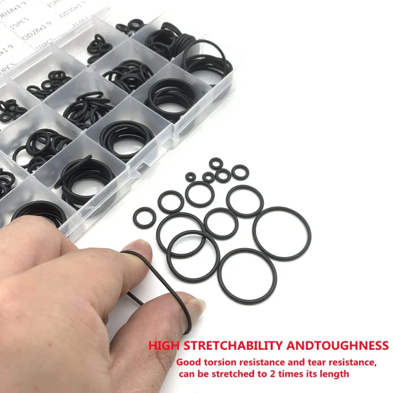 O Ring Rubber Silicone O Ring Seal NBR VMQ FKM Sealing O-ring Nitrile Washer Rubber Oring Set Assortment Kit Set Box Gasket Ring