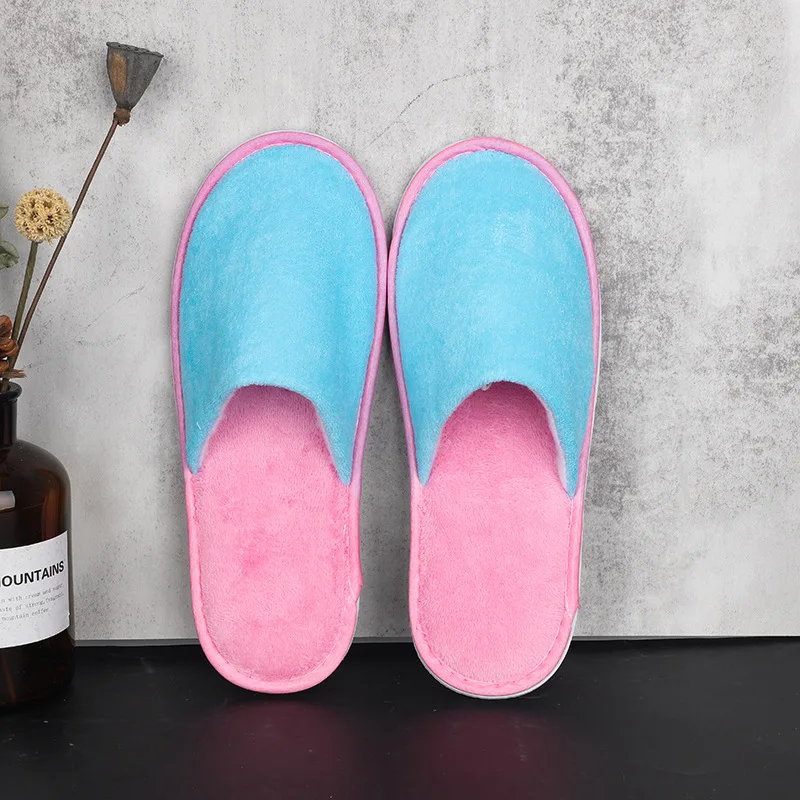 Disposable Slippers Hotel Travel Slipper Solid Color Flip Flop Non-slip Wedding Shoes Women Guest Slippers Bedroom Home Shoes