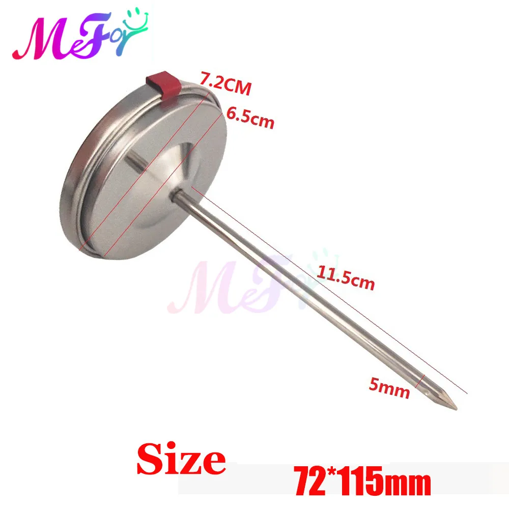 Tragbarer Grillofen, gebratene Ente, 72 mm langes Thermometer, Innenbereich, Lebensmittel, Kochen, Fleisch, Temperaturtest, Holzkohlegrill-Werkzeuge