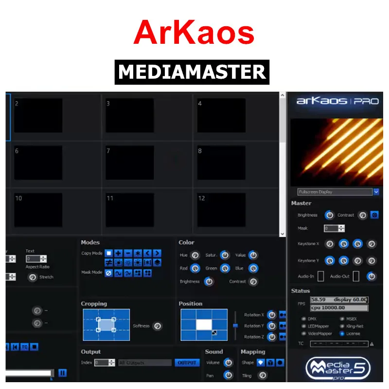 Arkaos Mediamaster Pro Software for Stage DJ Lighting Program Synchronous Video Material USB Dongle 5.6.1 Version