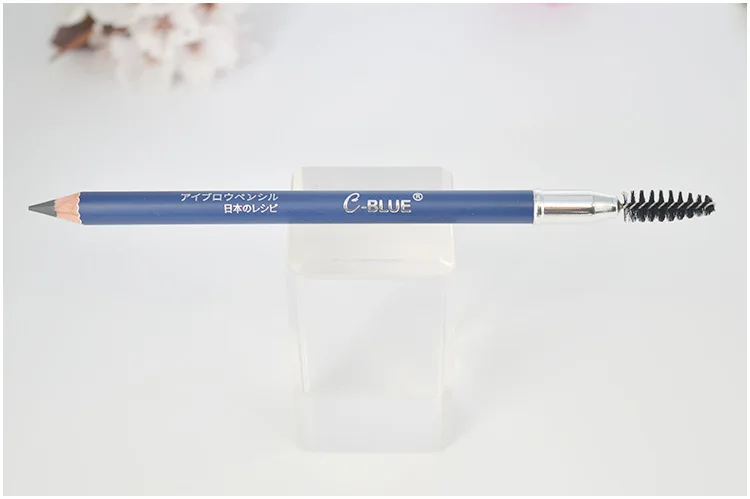 C-Blue Double Ended ดินสอเขียนคิ้วพร้อมแปรงฉลากส่วนตัว Wax ญี่ปุ่น Eyebrow ดินสอแต่งหน้าหญิงขายส่งโลโก้