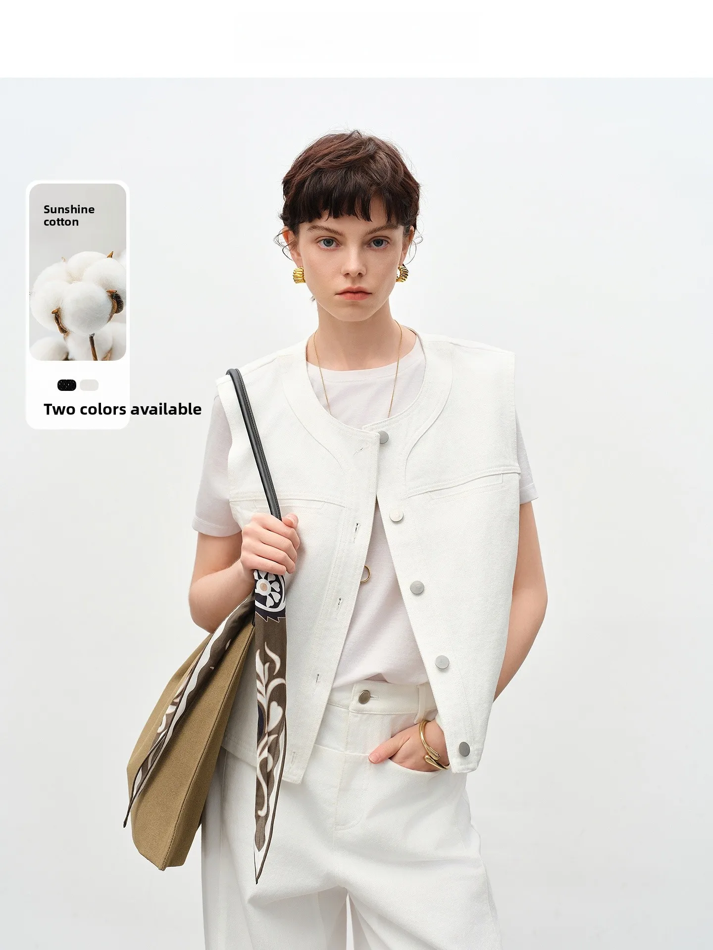 

Джинсовая куртка Designice Casual с круглым вырезом, свободного кроя, для женщин, весенняя новинка, для повседневной носки, модная.