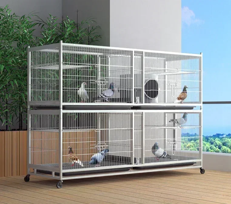 Imagem -03 - Metal Bird Cage para Reprodução de Pombos Grandes Gaiola de Emparelhamento Especial Bird Villa Black Phoenix Starling Budgie Small Pet Nest