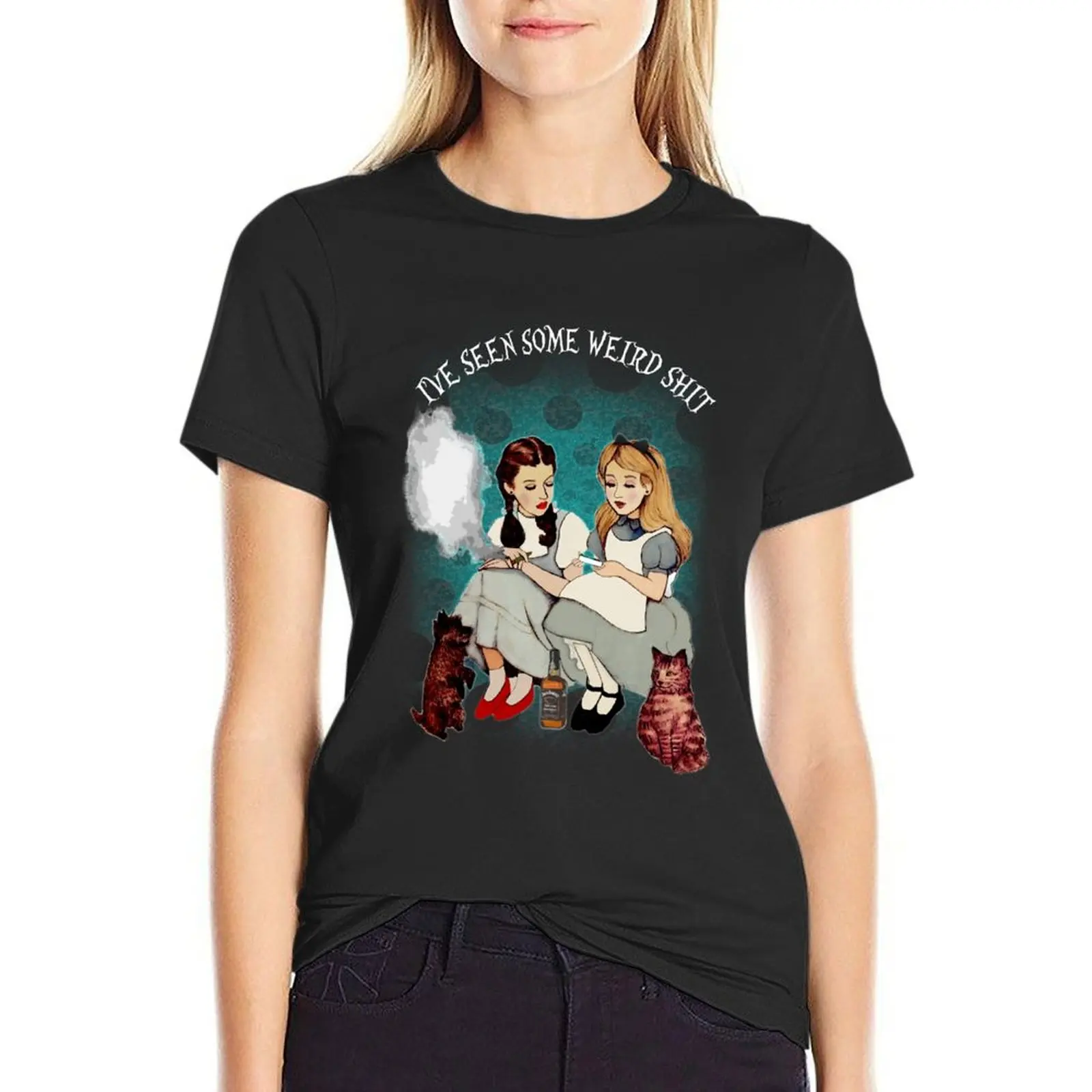 Retro Vintage Alice And Dorothy I'Ve Seen Some Weird Gifts Movie Fan T-Shirt funny summer tops Woman T-shirts