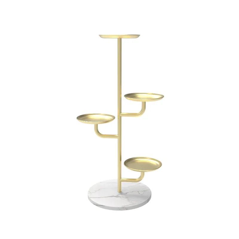 Nordic Multi-Layer Gold Plant Stand Iron Flower Pots Shelves Living Room Plant Stand Stable Load-Bearing Rack Indoor Garden