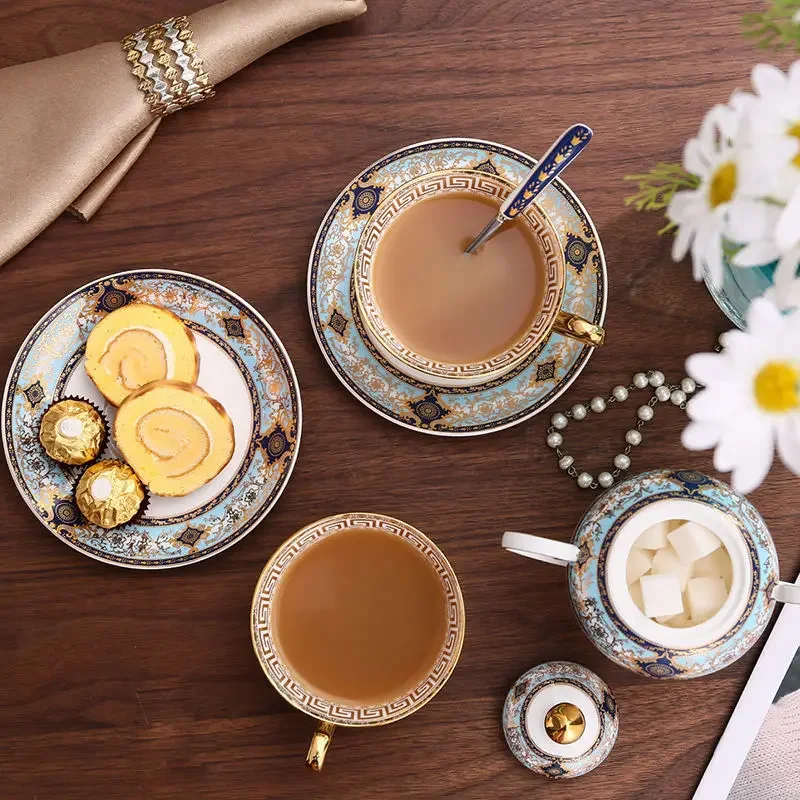 New Light Luxury Fashion Bone China Coffee Cup Set English Afternoon Tea Cup Tea Set Home Scented Tea Cup Boutique Court Style