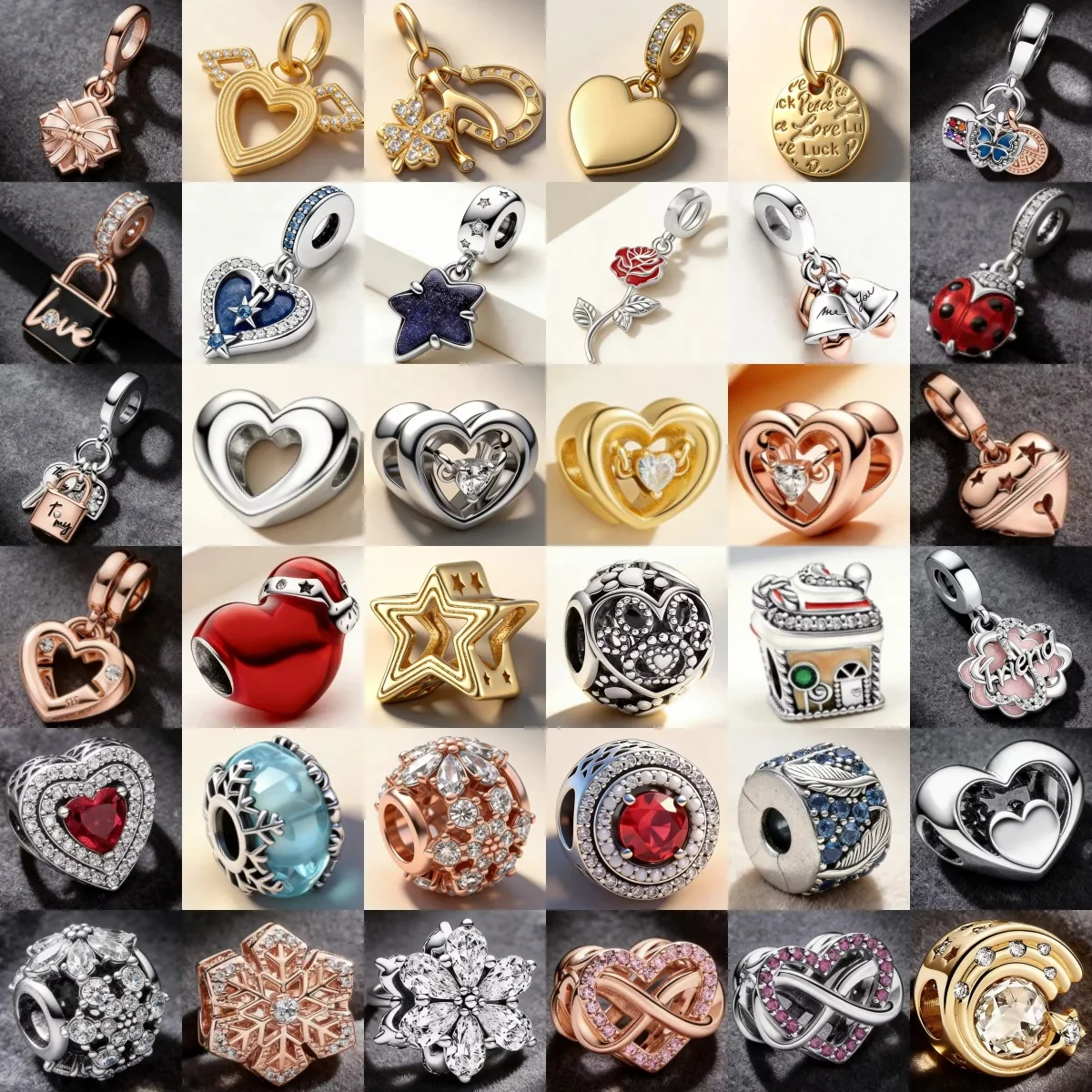 New 925 Silver Love Lock, Three-Dimensional Hollow Snowflake