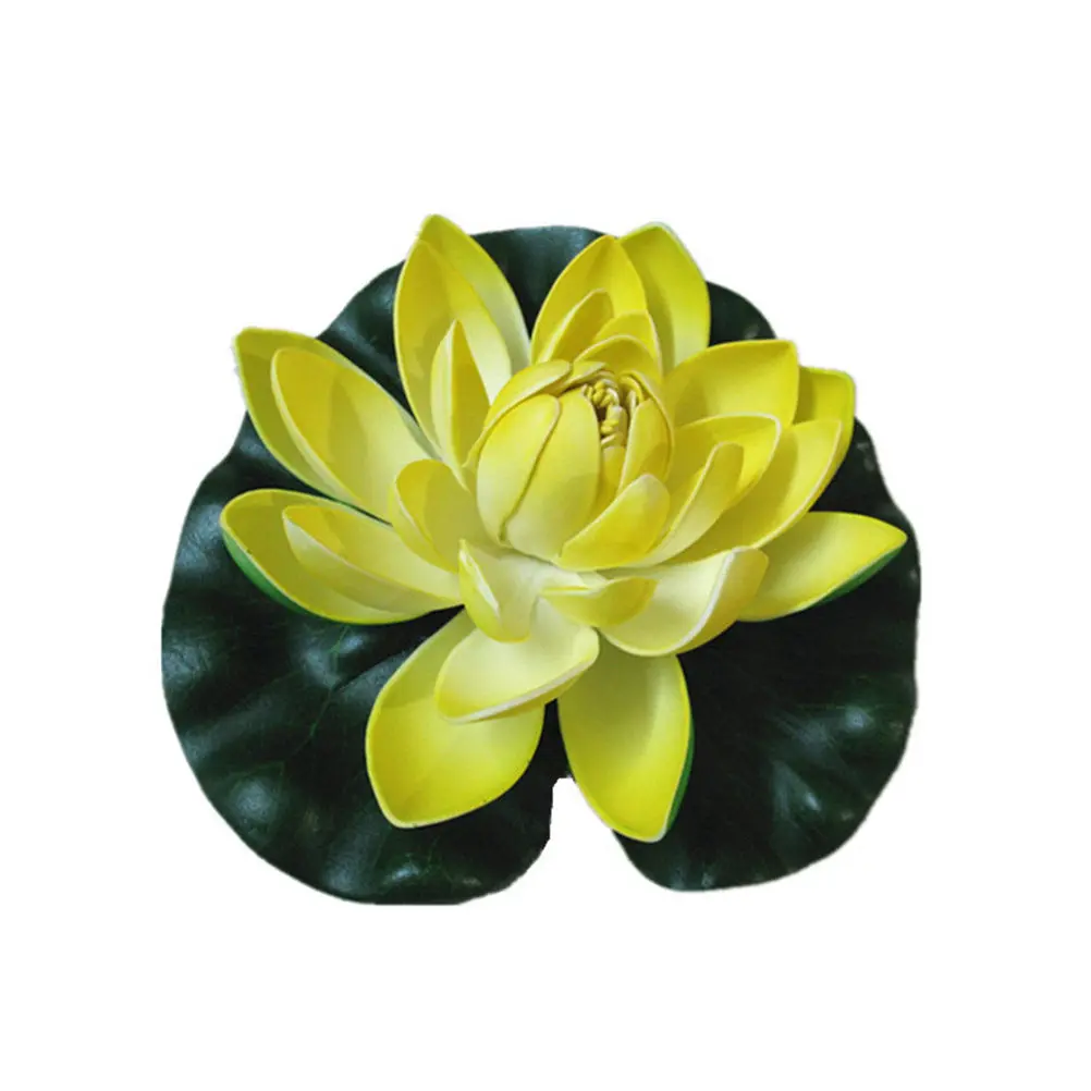 2Pcs Artificial Lotus Flowers Floating Water Lily Decor Premium Eva Material No Watering Needed for Pond Garden Patio Home