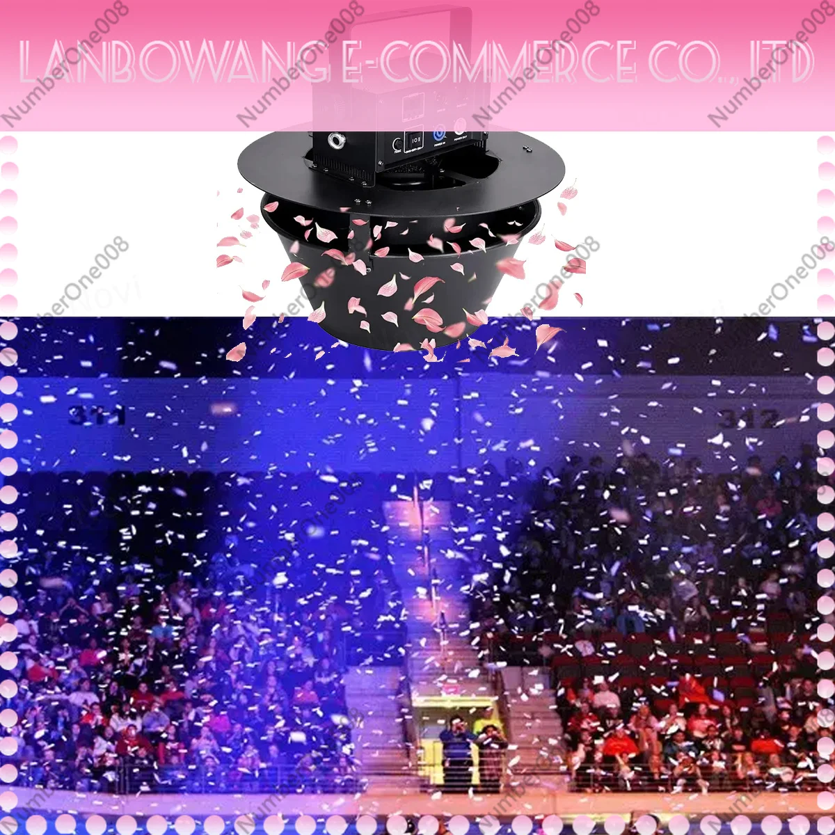 HJCecilia Electric Confetti Launcher Portable Hanging Swirl Rotatable Petal Blower Stage Floating Automatic Color Paper Machine