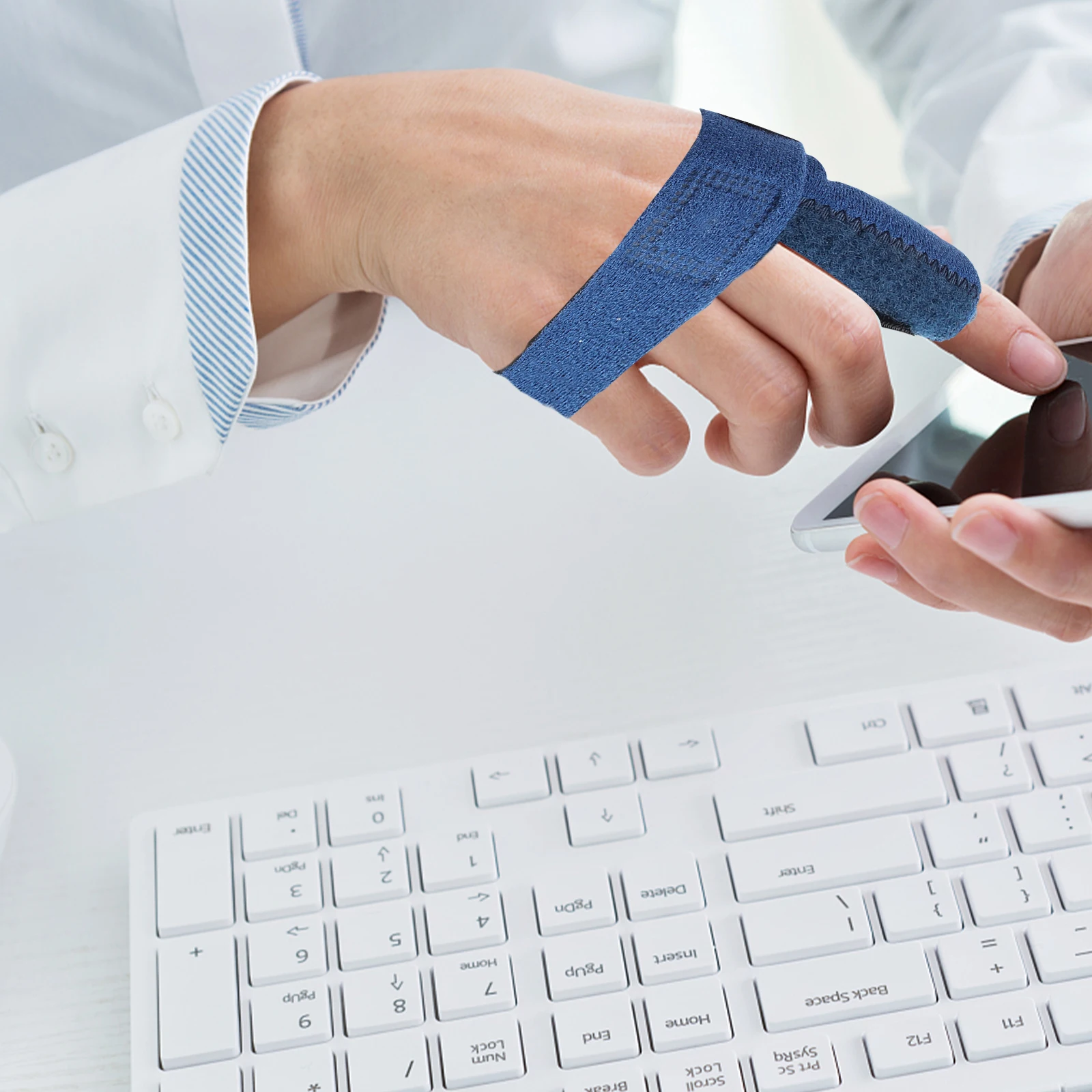 

Adjustable Finger Splint Support Braces Pain Relief Stiffness Swelling Joint Protector Fracture Fixation Compression Brace Blue