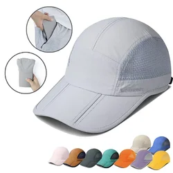 GADIEMKENSD Folding Running Men Hat Visors Peaked Sport Cap Summer Mesh Quick-Drying Caps Women M38