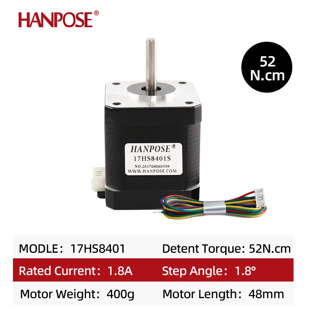 4-Lead Nema17 Stepper Motor H48mm 78Oz-in 1.8A 17HS8401S-D 2 Phase 1.8 Degrees For 3D Printer With DuPont Line