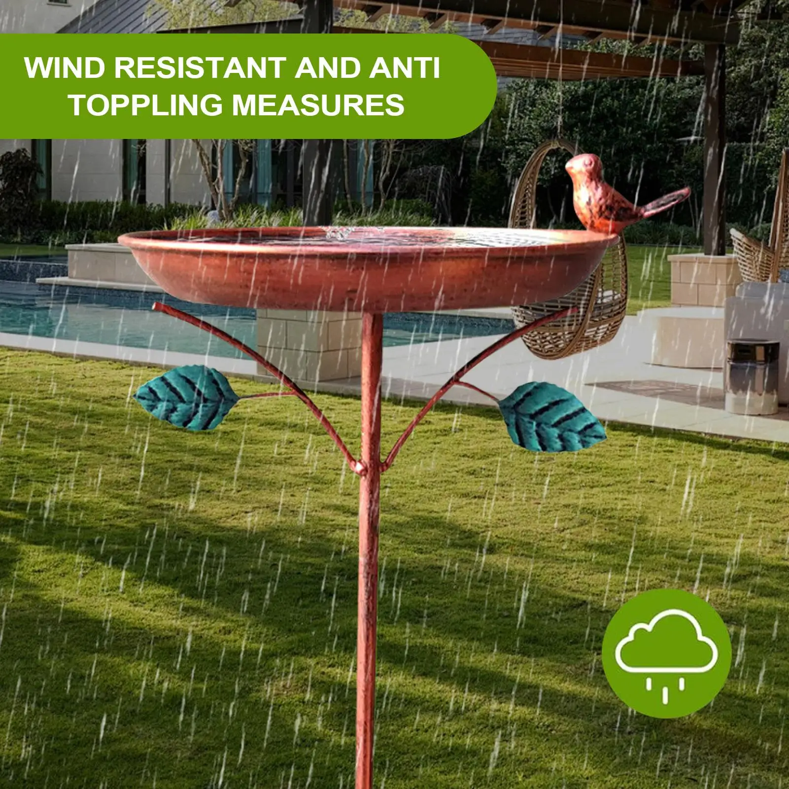 

Bird Bath Standing Bird Bath With Metal Stake Water Feeder Birdfeeder Freestanding Bowl Pet Supplies Yard Art For Lawn Garden