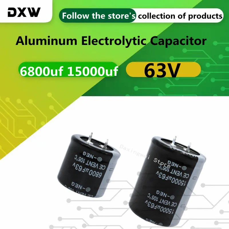 2PCS 63V 6800uf 15000uf  Aluminum Electrolytic Capacitor Radial Audio