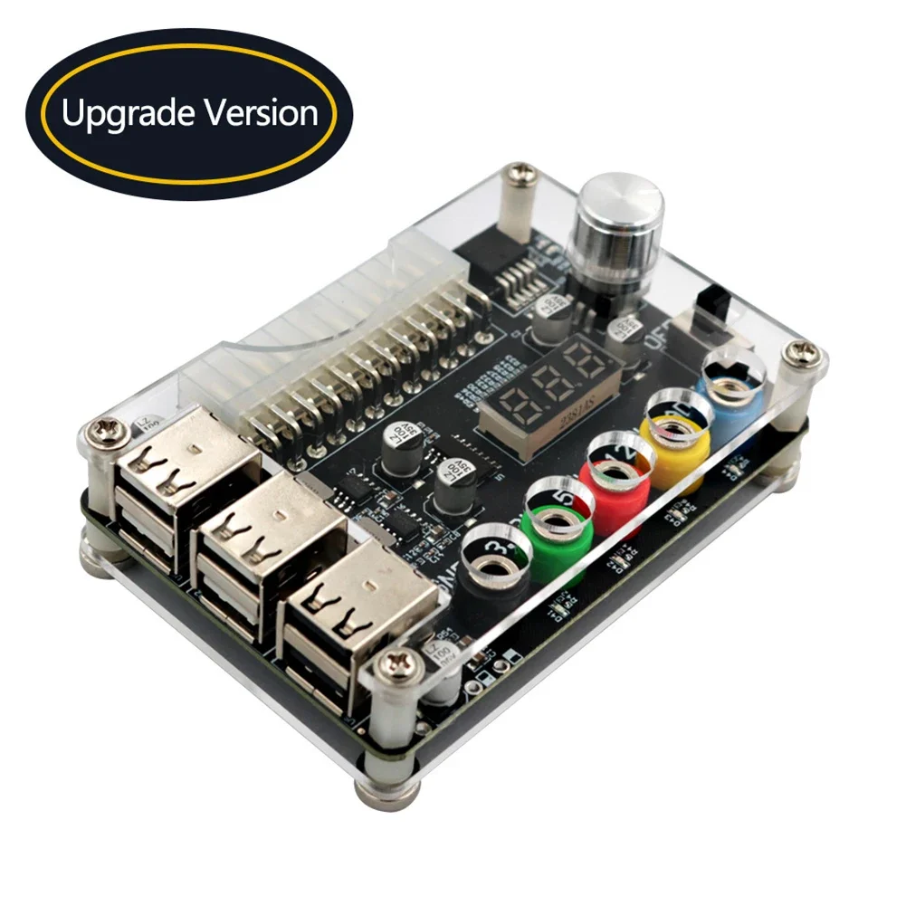 

24Pin Power Module Adapter Connector Adjustable Voltage Knob Power Supply Adapter Connector Module Supports QC2.0 QC3.0