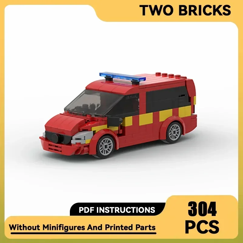 City Car Model Moc Building Bricks London Fire Brigade Command Vehicle Technology Blocks Gifts Christmas Toys DIY Sets Assembly