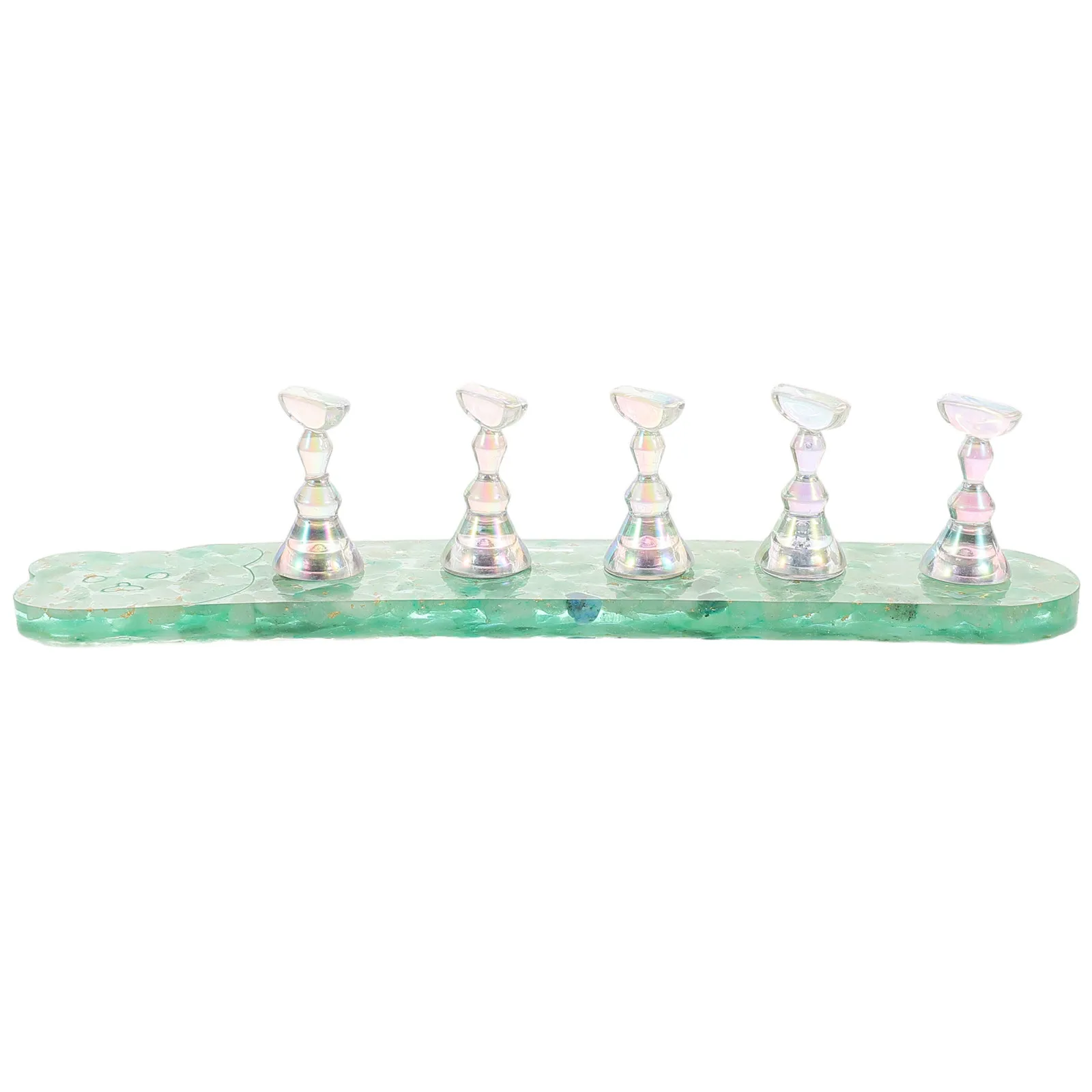 Green Nail Practice Stand with Stable Base for Manicure Training, DIY Nail Art & Fingernail Display