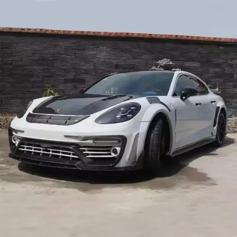 New for Porsche 971 for Panamera Car Front Lip Full Refit Set Including Front Bumper Durable Carbon Fiber Material