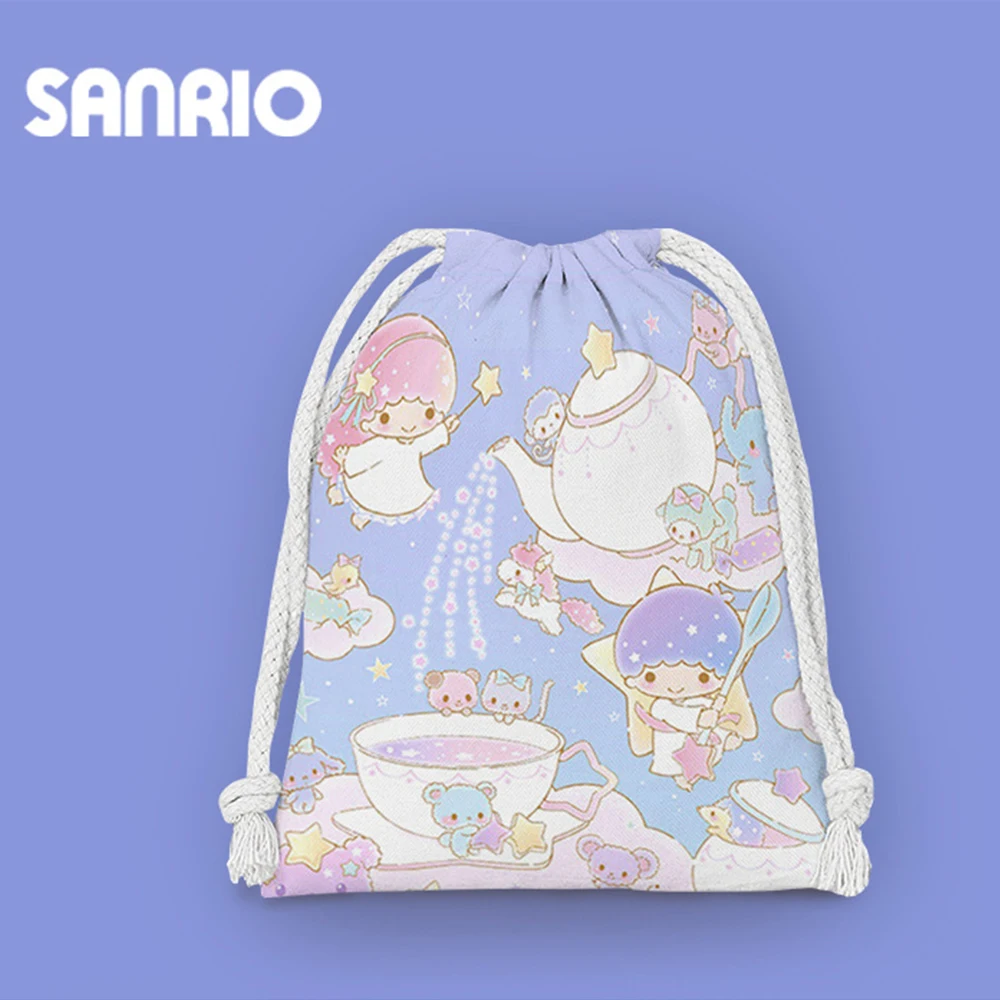 Sanrio Kuromi Hello Kitty Drawstring Pocket Storage Bag Melody Kawaii Cute Cartoon Proof Girl Portable Folding Bag Shopping Gift