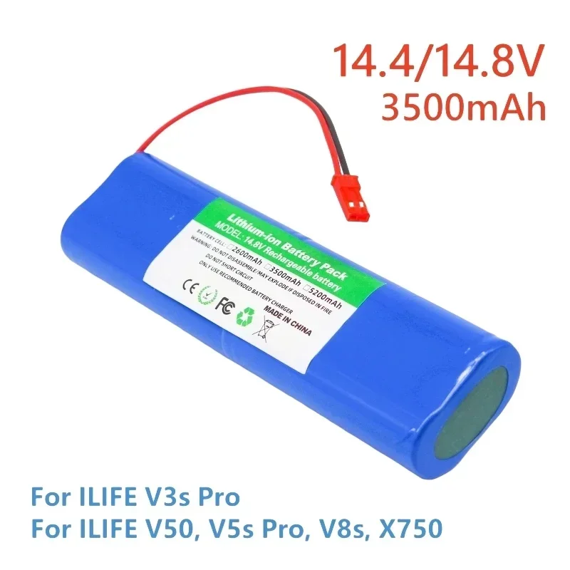 14.8V 3500mAh For ILIFE V5 V5s V50 V3 Plus V3s Pro, ZACO V3 V40 V5s Pro Robot Vacuum Cleaner Battery Replacement