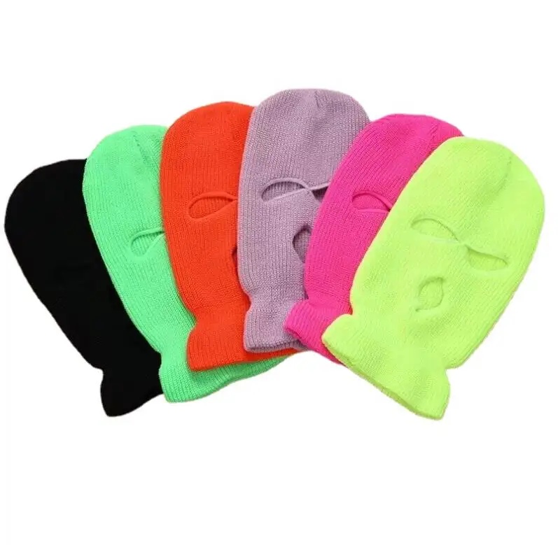 Fashion Men New Three Hole Knitted Hats Anti-Terrorist Headgear Robber Hat Women Baotou Outdoor Face Mask Warm Hood - Image 3