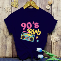 New Funny 90'S Girls Printed T-Shirts Fashion Women Short Sleeve Cool Summer Casual Tops 90'S Girls Female Shirt Tees