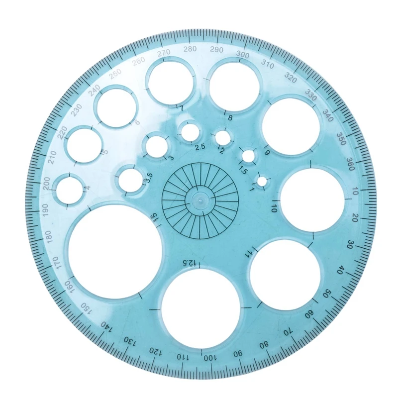 Règle géométrique multifonctionnelle en plastique, modèle de dessin, outil de mesure, mathématiques, 6 pièces