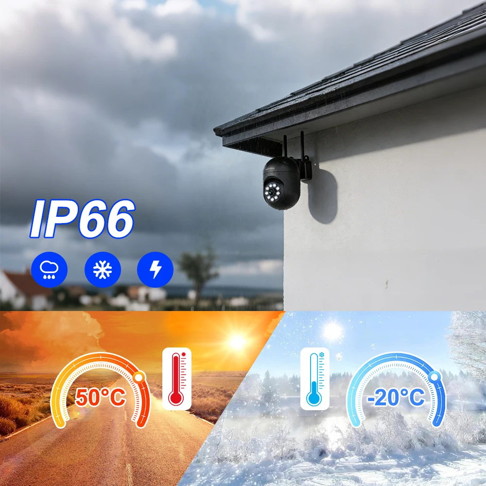 3MP Wifi HD Night Color Cam IP Wireless Security Surveillance PTZ Camera 4X Zoom Cameras Tracking Two-way Audio