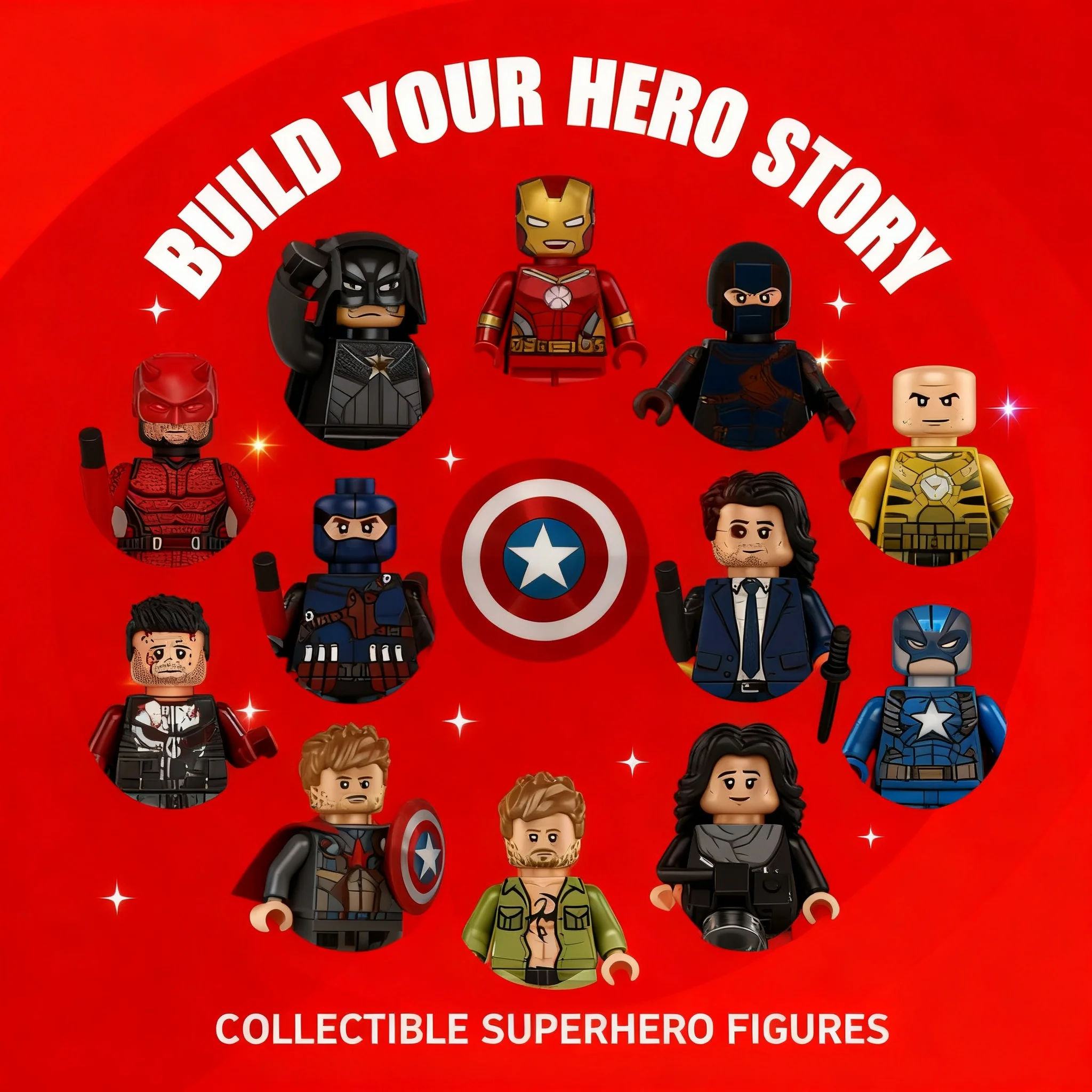 

2026 World Legends Daredevil Punisher Building Blocks Mini Action Figures Bricks Toys Gifts Children Party