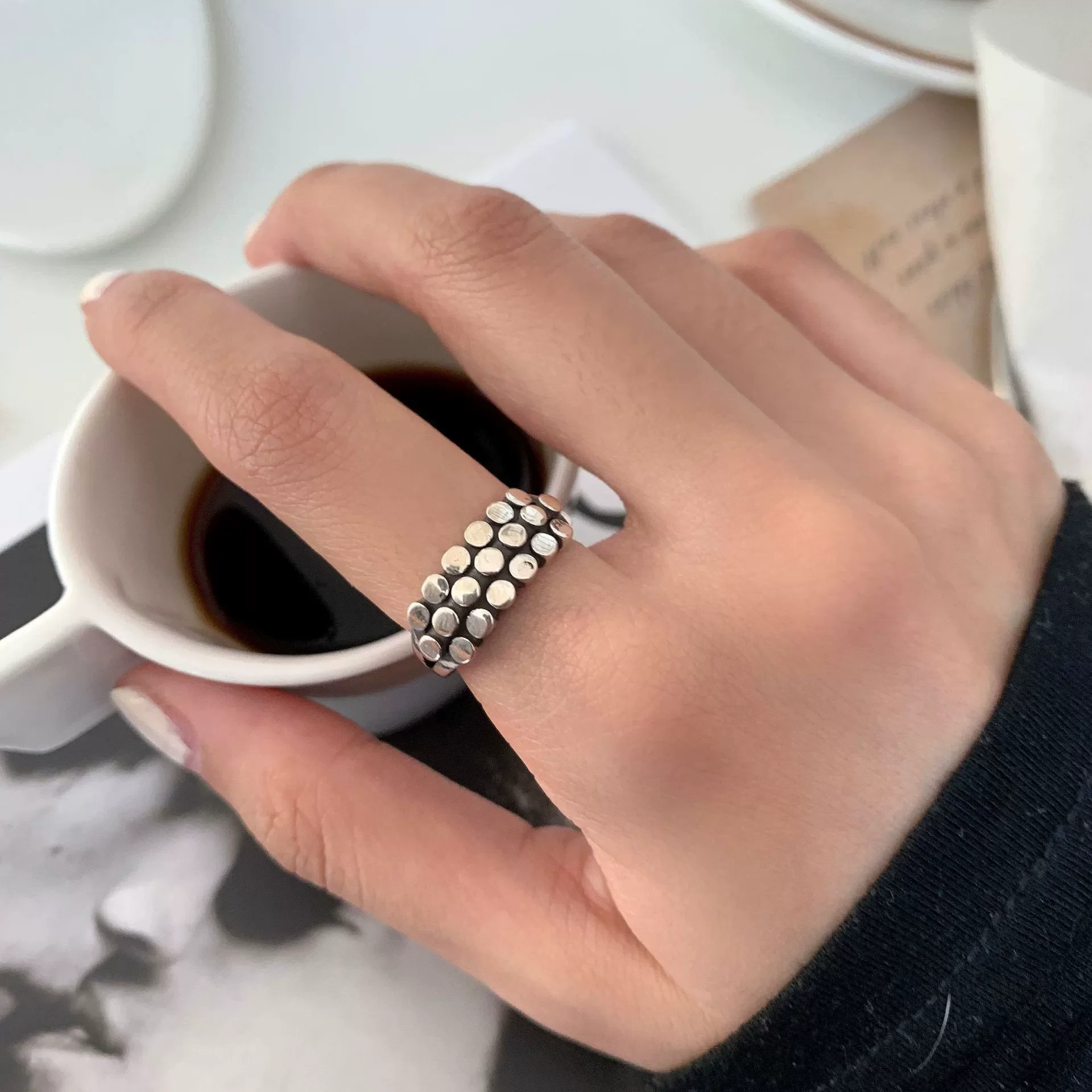XIYANIKE Round Ball Geometry Stackable Adjustable Rings For Women Girl Fashion New Jewelry Gift Party Birthday anillos