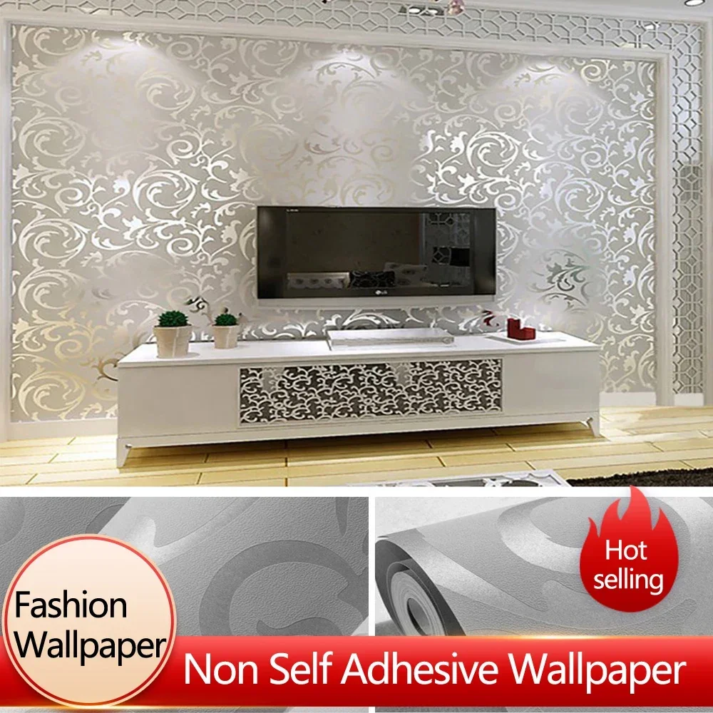 1Roll 3D Dining Room Decorative Wallpaper Living Room Bedroom Non-Woven European Crochet Wallpaper