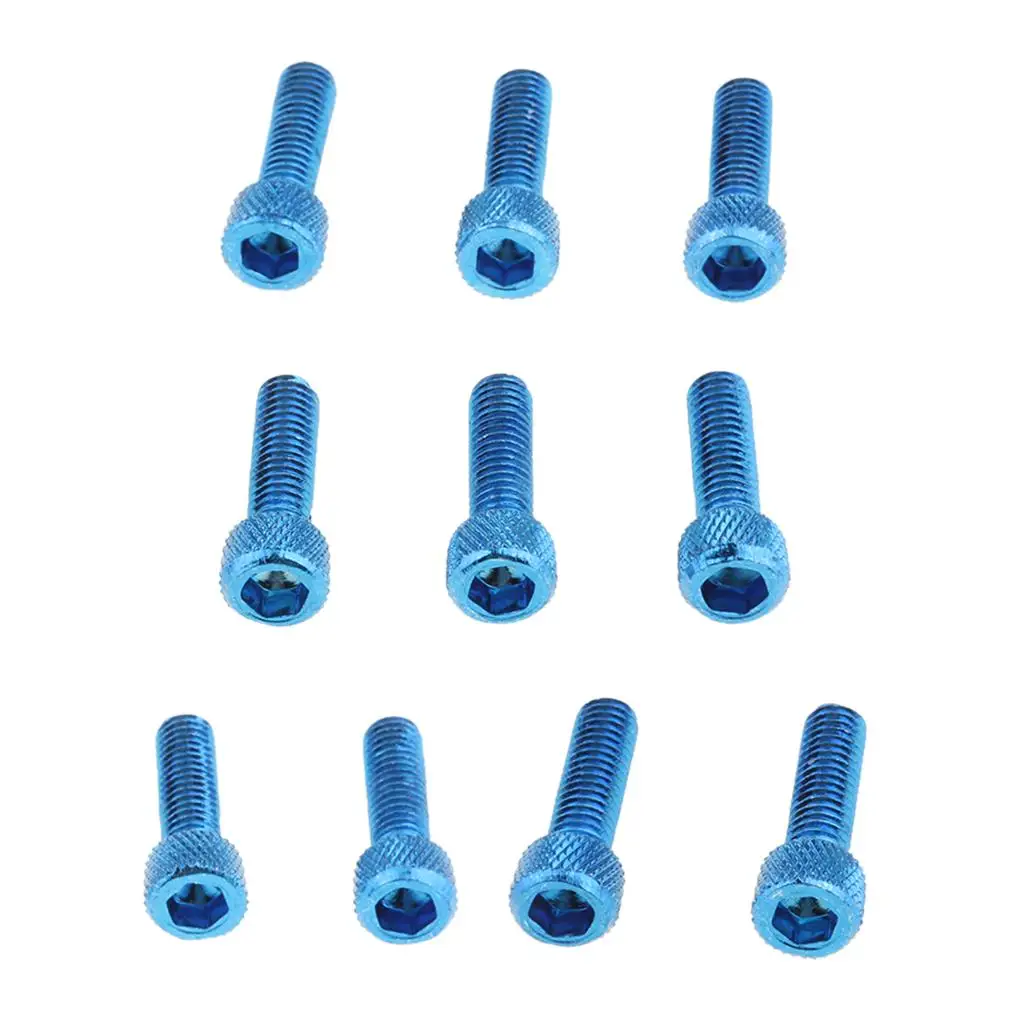 10 6x20mm Blue Cap Screws Head Bolts Motorcycle Allen Screw